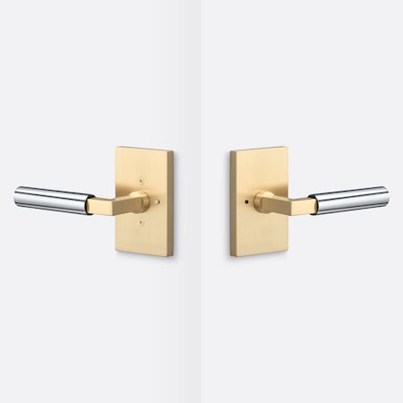 Sure-Loc Hardware Sure-Loc Hardware Levanto Privacy Rosette, Satin Brass, Smooth Grip in Polished Chrome LV102 SB GRIP-SM 26
